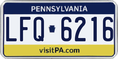 PA license plate LFQ6216