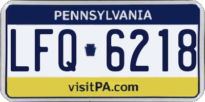 PA license plate LFQ6218