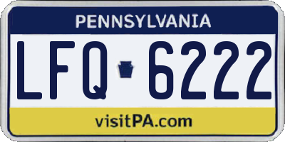 PA license plate LFQ6222
