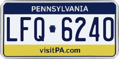 PA license plate LFQ6240