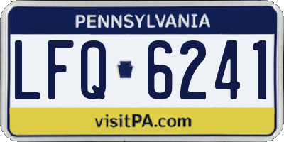 PA license plate LFQ6241