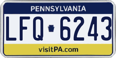 PA license plate LFQ6243