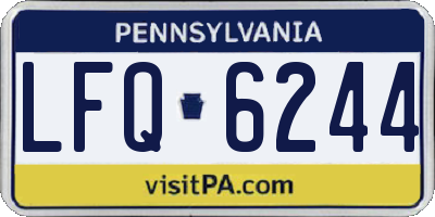 PA license plate LFQ6244