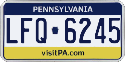 PA license plate LFQ6245