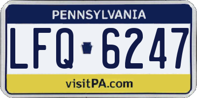 PA license plate LFQ6247