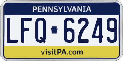 PA license plate LFQ6249