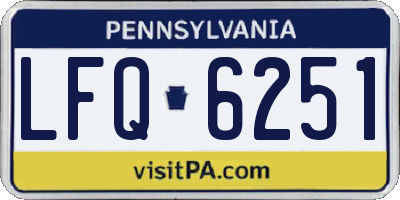 PA license plate LFQ6251