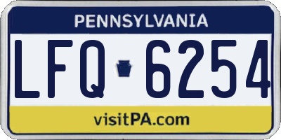 PA license plate LFQ6254
