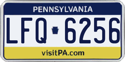 PA license plate LFQ6256