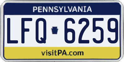 PA license plate LFQ6259
