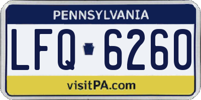 PA license plate LFQ6260