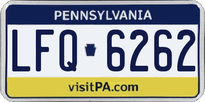PA license plate LFQ6262