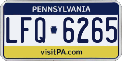 PA license plate LFQ6265