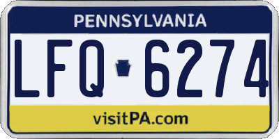 PA license plate LFQ6274