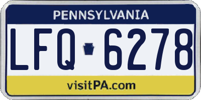 PA license plate LFQ6278