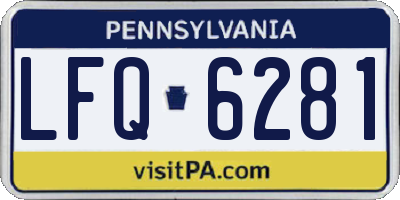 PA license plate LFQ6281