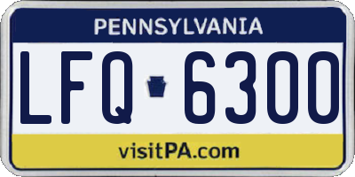 PA license plate LFQ6300