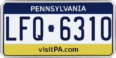 PA license plate LFQ6310