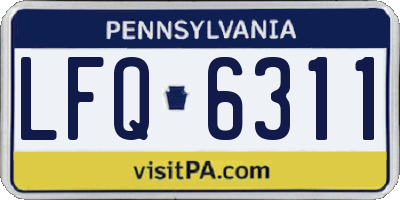 PA license plate LFQ6311