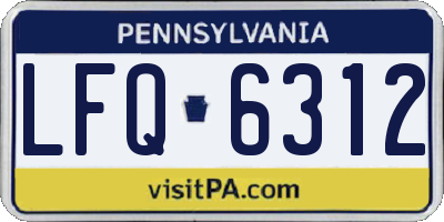 PA license plate LFQ6312