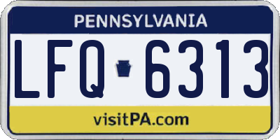 PA license plate LFQ6313