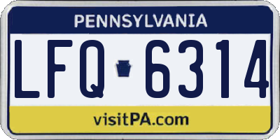 PA license plate LFQ6314