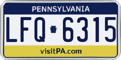 PA license plate LFQ6315