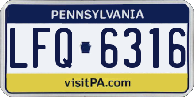 PA license plate LFQ6316