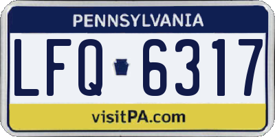 PA license plate LFQ6317