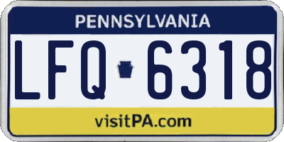 PA license plate LFQ6318