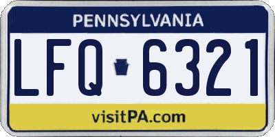 PA license plate LFQ6321