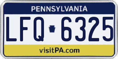 PA license plate LFQ6325