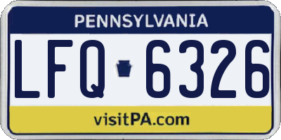 PA license plate LFQ6326