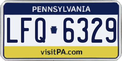 PA license plate LFQ6329