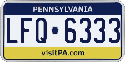 PA license plate LFQ6333
