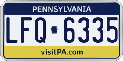 PA license plate LFQ6335