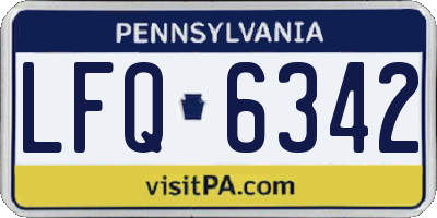 PA license plate LFQ6342