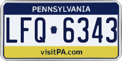 PA license plate LFQ6343