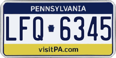 PA license plate LFQ6345