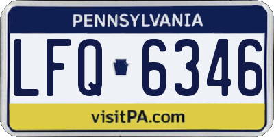 PA license plate LFQ6346