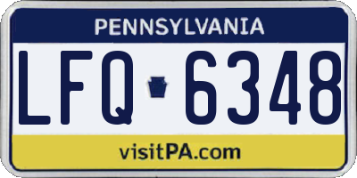 PA license plate LFQ6348