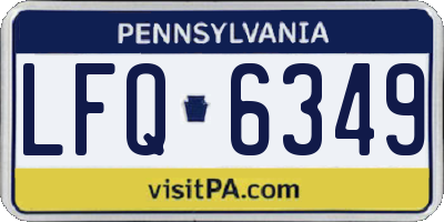 PA license plate LFQ6349