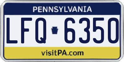 PA license plate LFQ6350