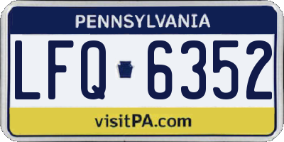 PA license plate LFQ6352