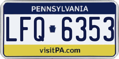 PA license plate LFQ6353