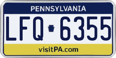 PA license plate LFQ6355