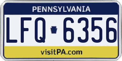 PA license plate LFQ6356