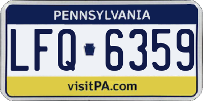PA license plate LFQ6359