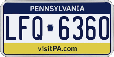 PA license plate LFQ6360
