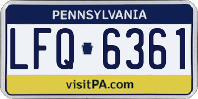PA license plate LFQ6361